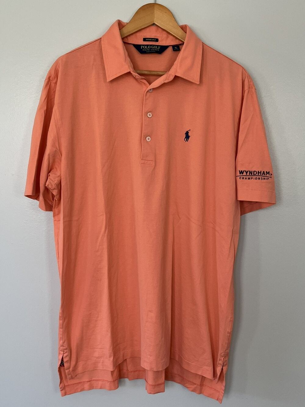 Polo Golf Ralph Lauren Men’s XL Peach Pink Vintage Lisle Polo Shirt